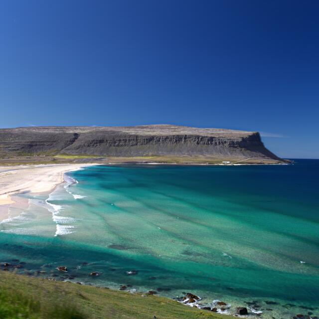 Westfjords Iceland with beach